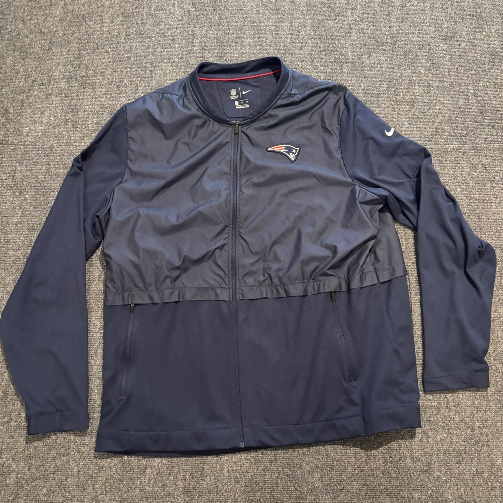 Nike NFL Onfield New England Patriots Full Zip Jacket Mens XXL Navy Blue